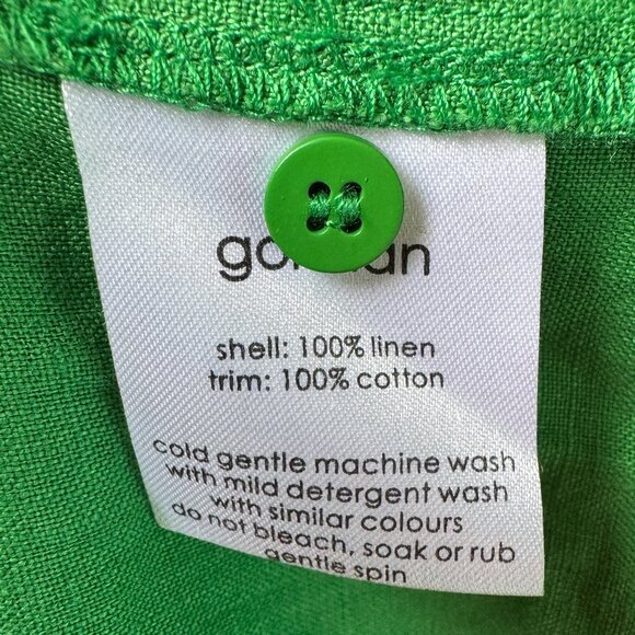 EUC GORMAN Australia Kelly Green Linen Sleeveless Tiered Dress in Women's 2X - Picture 11 of 11